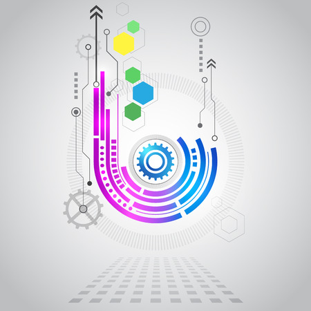 Abstract technology background with various technological elementsのイラスト素材