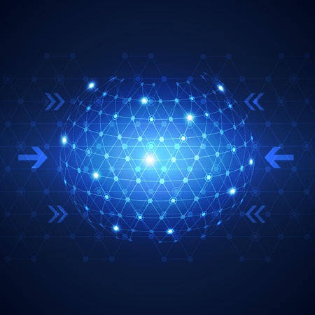 abstract global business network  technology concept backgroundのイラスト素材