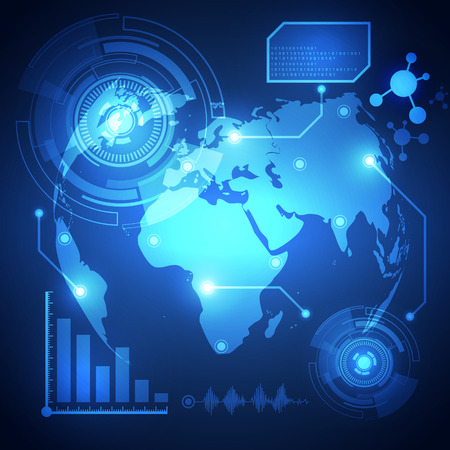 Global business network technology background, vectorのイラスト素材