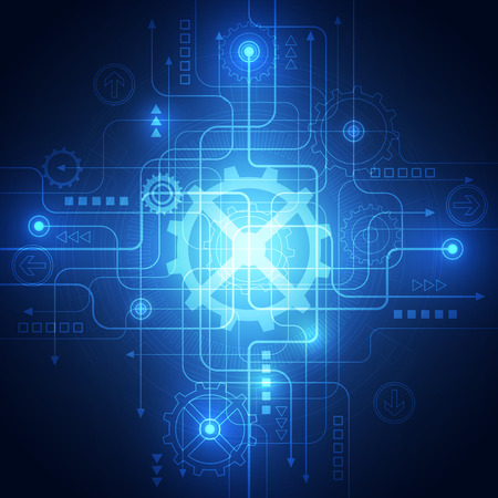 abstract technology concept background, vector illustrationのイラスト素材