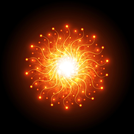 abstract aura light network tech, vector backgroundのイラスト素材