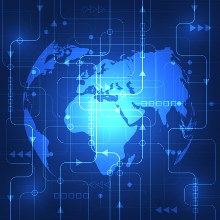 Abstract global network technology background, vectorのイラスト素材