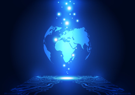 Abstract global network technology background, vectorのイラスト素材