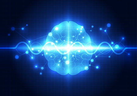 Abstract electric circuit digital brain,technology concept