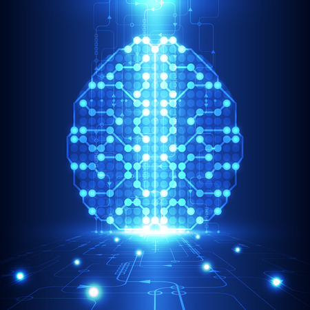 Abstract electric circuit digital brain,technology conceptのイラスト素材