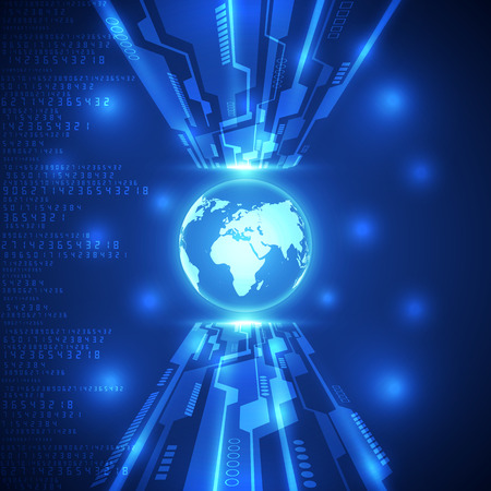 Abstract global future technology background, vector illustrationのイラスト素材