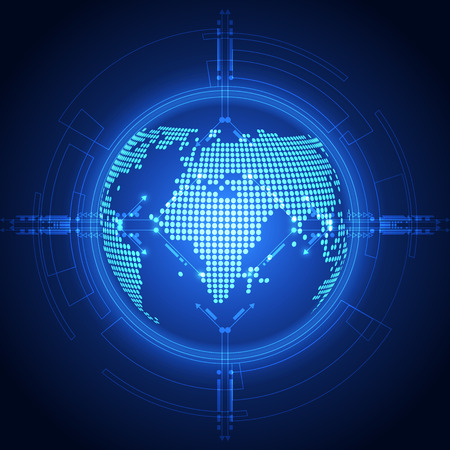 Abstract global future technology background, vector illustrationのイラスト素材