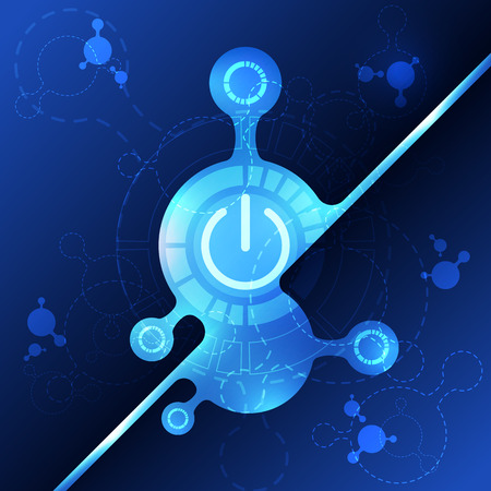 vector technology power button abstract background, illustrationのイラスト素材