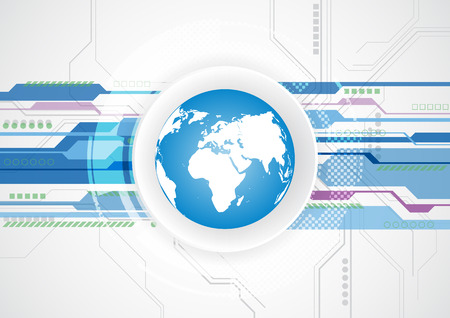 vector digital global communication technology, abstract backgroundのイラスト素材
