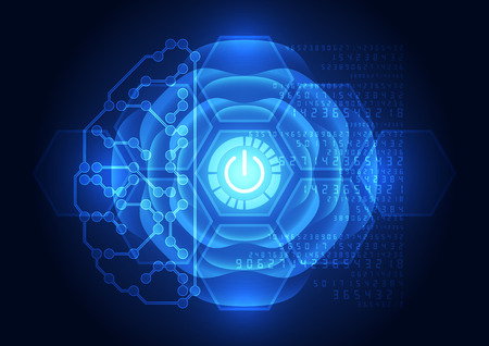 Abstract electric circuit digital braintechnology conceptのイラスト素材
