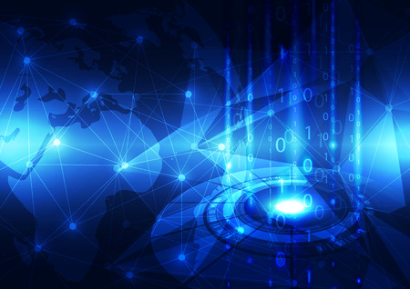 abstract vector digital global telecom technology backgroundのイラスト素材