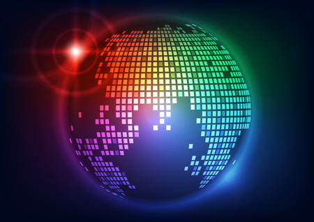 vector digital global technology, abstract backgroundのイラスト素材