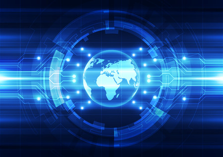 vector digital global technology, abstract backgroundのイラスト素材