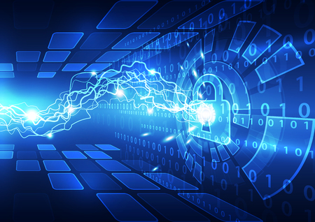 Abstract technology security on global network background, vector illustrationのイラスト素材
