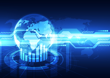 vector digital global technology concept, abstract backgroundのイラスト素材