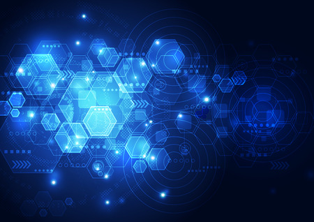 abstract future technology, illustration backgroundのイラスト素材