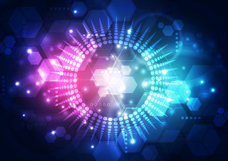abstract future technology, illustration backgroundのイラスト素材