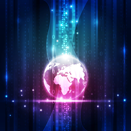 digital global technology concept, abstract backgroundのイラスト素材
