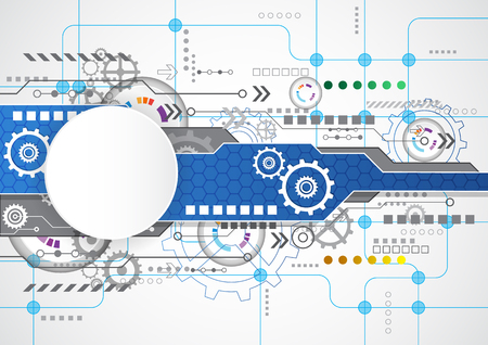 Abstract technological background with various technological elements. illustration vectorのイラスト素材