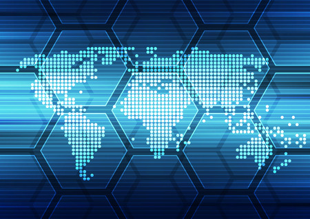 Global abstract background technology solution vector, illustrationのイラスト素材