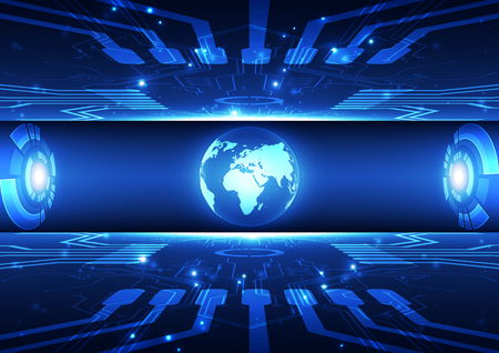 digital global communication technology concept, abstract backgroundのイラスト素材