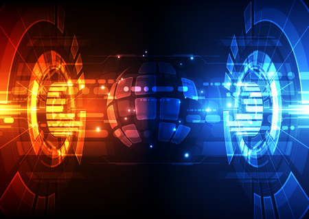 vector digital global technology concept, abstract backgroundのイラスト素材