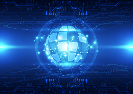 vector digital global technology concept, abstract backgroundのイラスト素材