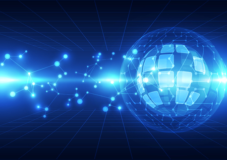 vector digital global technology concept, abstract backgroundのイラスト素材