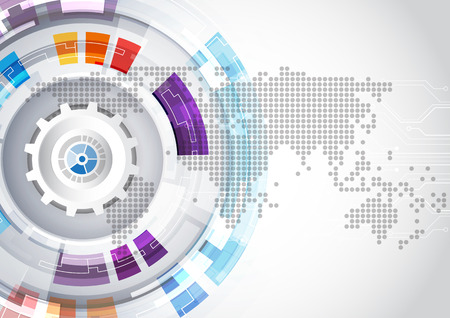 vector digital global technology concept, abstract backgroundのイラスト素材