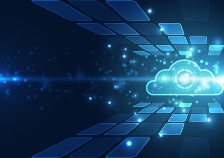 Abstract cloud technology in the future background, vector illustrationのイラスト素材