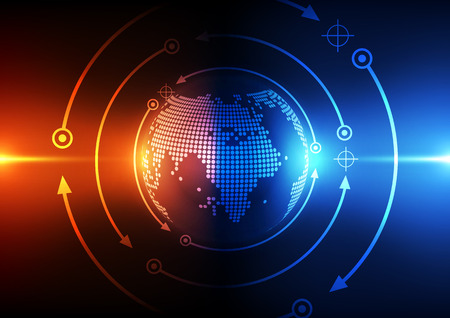 vector digital global technology concept, abstract backgroundのイラスト素材