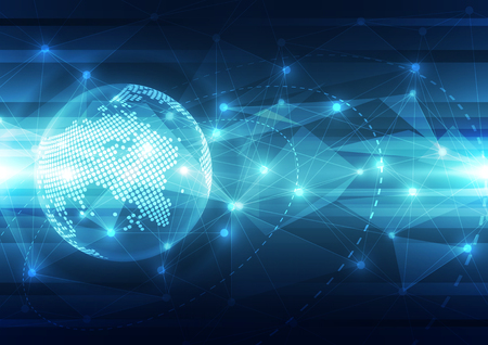 vector digital global technology concept, abstract backgroundのイラスト素材