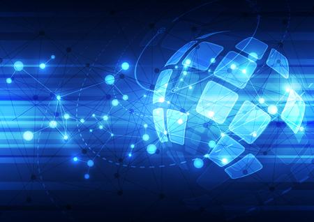 vector digital global technology concept, abstract backgroundのイラスト素材