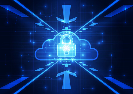 Abstract security cloud technology background. Illustration Vectorのイラスト素材
