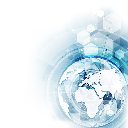 vector digital global technology concept, abstract backgroundのイラスト素材