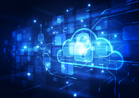 Abstract security cloud technology background. Illustration Vectorのイラスト素材