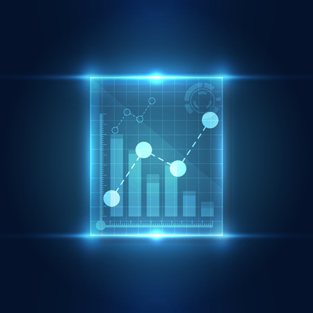 Technology interface stock chart concept background. vector illustrationのイラスト素材
