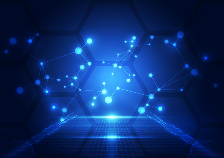 Abstract technology blue background. Vector illustration.のイラスト素材