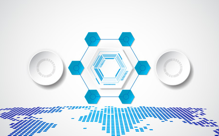 Abstract future technology concept background with various, vector illustrationのイラスト素材