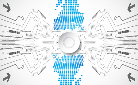 Abstract technological background concept with various technology elements. illustration Vectorのイラスト素材