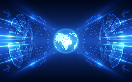 vector digital global technology concept, abstract backgroundのイラスト素材