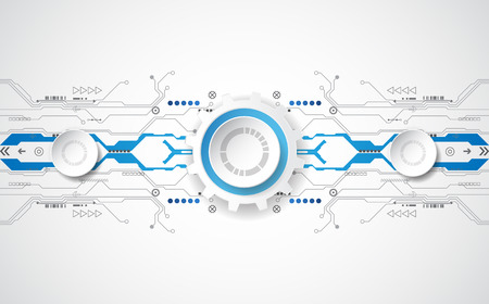 Abstract technological background concept with various technology elements. illustration Vectorのイラスト素材