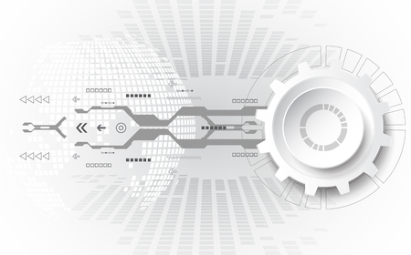 Abstract technological background concept with various technology elements. illustration Vectorのイラスト素材