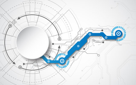 Abstract technological background concept with various technology elements. illustration Vectorのイラスト素材