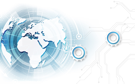 vector digital global technology concept, abstract backgroundのイラスト素材
