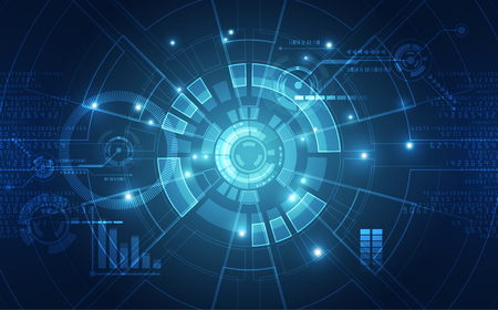 Technology interfaces future concept background. vector illustrationのイラスト素材