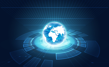 vector digital global technology concept, abstract backgroundのイラスト素材