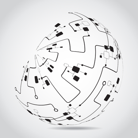 Abstract circuit ball technology concept. vector backgroundのイラスト素材