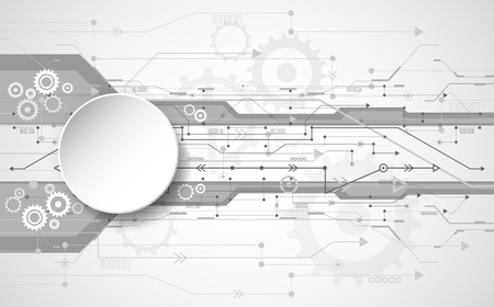 Abstract technological background concept with various technology elements. illustration Vector.のイラスト素材