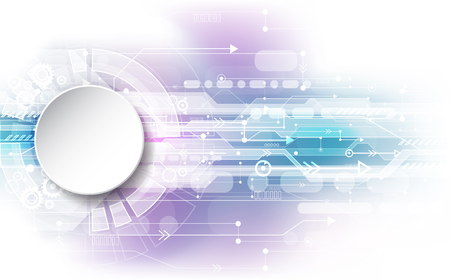 Abstract technological background concept with various technology elements. illustration Vector.のイラスト素材